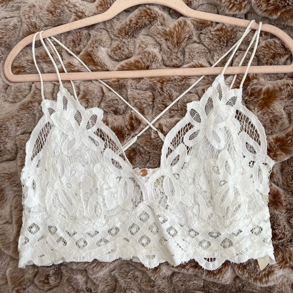 Free People boho crochet lace bralette w/ adjustable straps